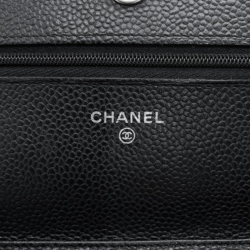シャネル チェーンウォレット クラシック マトラッセ ココマーク キャビアスキン AP0250 CHANEL 黒 財布