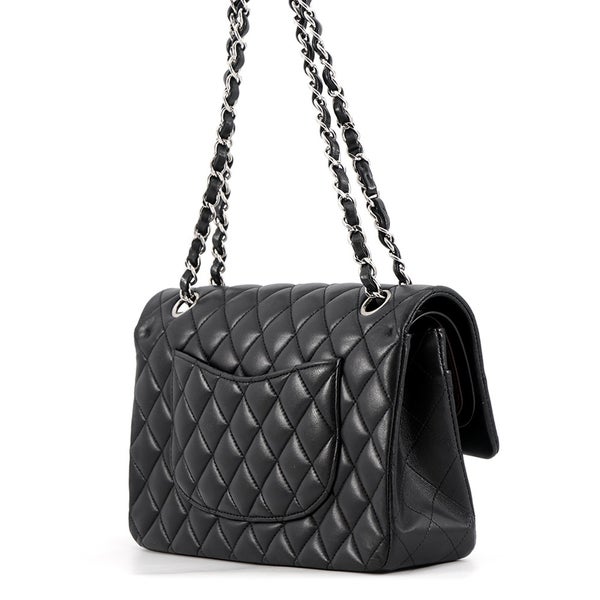 シャネル チェーンショルダーバッグ マトラッセ25 ココマーク ラムスキン ダブルチェーン A01112 CHANEL 黒