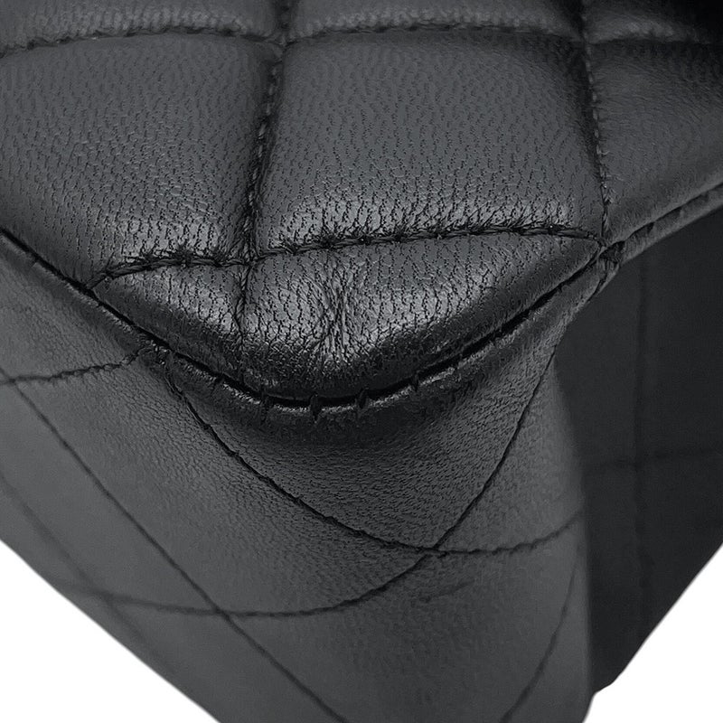シャネル チェーンショルダーバッグ マトラッセ25 ココマーク ラムスキン ダブルチェーン A01112 CHANEL 黒