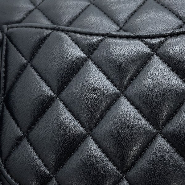 シャネル チェーンショルダーバッグ マトラッセ25 ココマーク ラムスキン ダブルチェーン A01112 CHANEL 黒