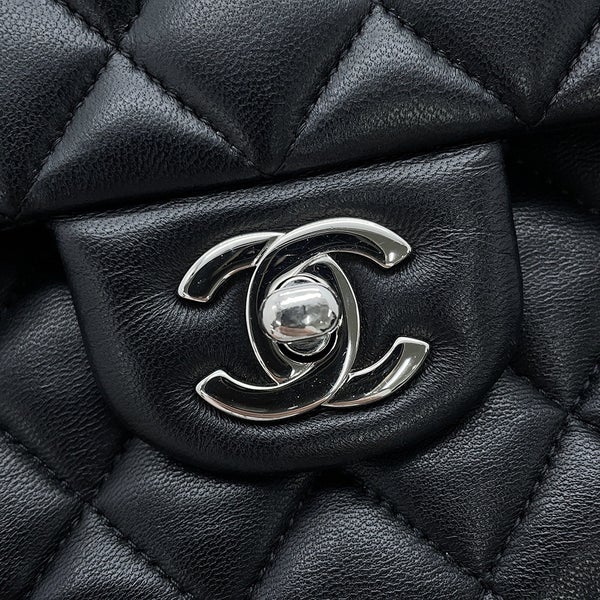 シャネル チェーンショルダーバッグ マトラッセ25 ココマーク ラムスキン ダブルチェーン A01112 CHANEL 黒