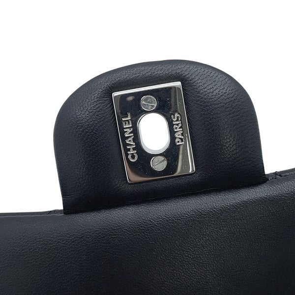 シャネル チェーンショルダーバッグ マトラッセ25 ココマーク ラムスキン ダブルチェーン A01112 CHANEL 黒