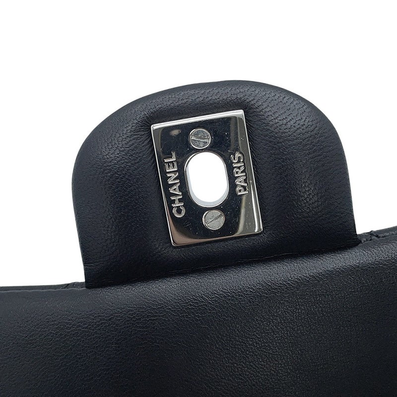シャネル チェーンショルダーバッグ マトラッセ25 ココマーク ラムスキン ダブルチェーン A01112 CHANEL 黒
