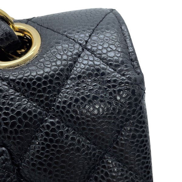 シャネル チェーンショルダーバッグ マトラッセ25 ココマーク キャビアスキン ダブルチェーン A01112 CHANEL 黒