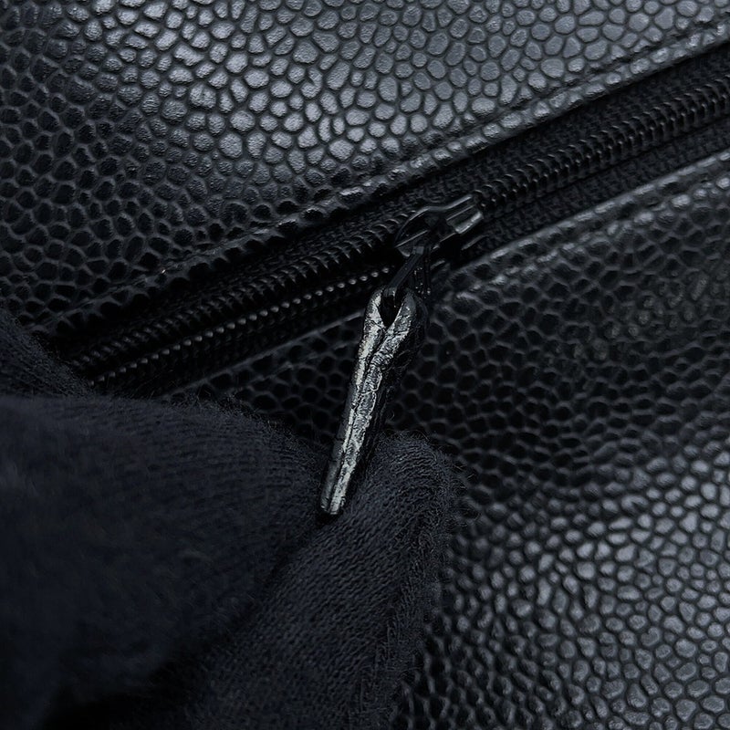 シャネル チェーンショルダーバッグ マトラッセ25 ココマーク キャビアスキン ダブルチェーン A01112 CHANEL 黒