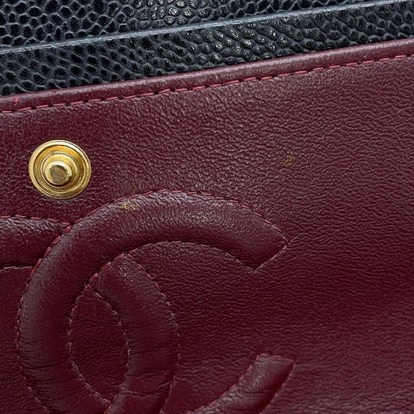 シャネル チェーンショルダーバッグ マトラッセ25 ココマーク キャビアスキン ダブルチェーン A01112 CHANEL 黒