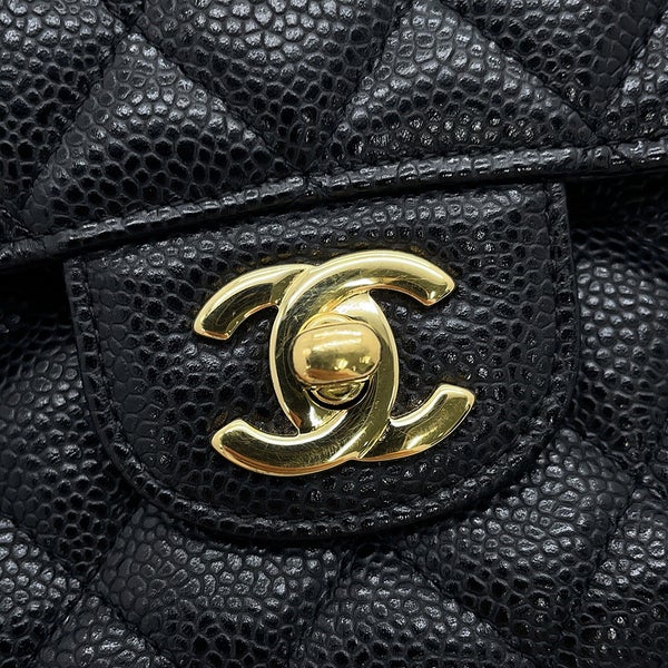 シャネル チェーンショルダーバッグ マトラッセ25 ココマーク キャビアスキン ダブルチェーン A01112 CHANEL 黒
