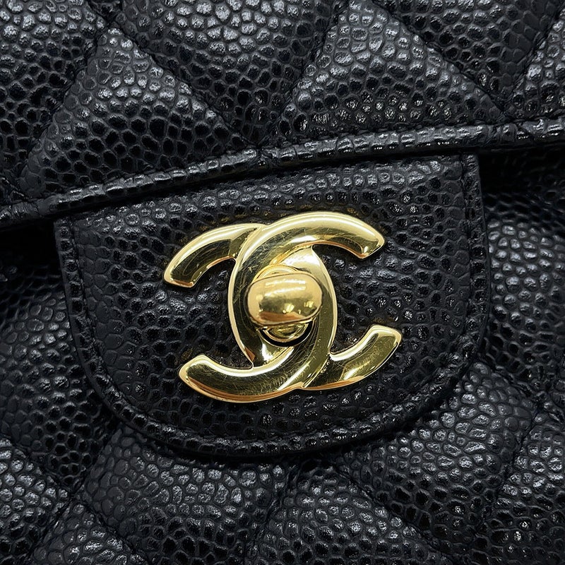 シャネル チェーンショルダーバッグ マトラッセ25 ココマーク キャビアスキン ダブルチェーン A01112 CHANEL 黒
