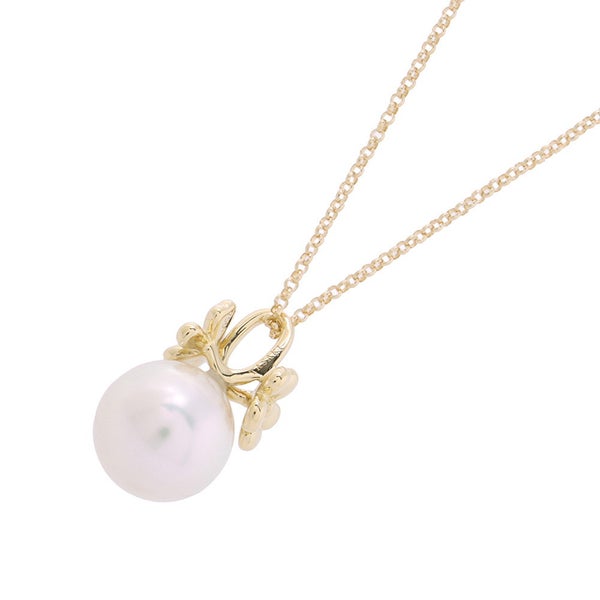 タサキ ネックレス フラワー バタフライ あこや真珠 パール K18YGイエローゴールド TASAKI ペンダント 花 蝶々