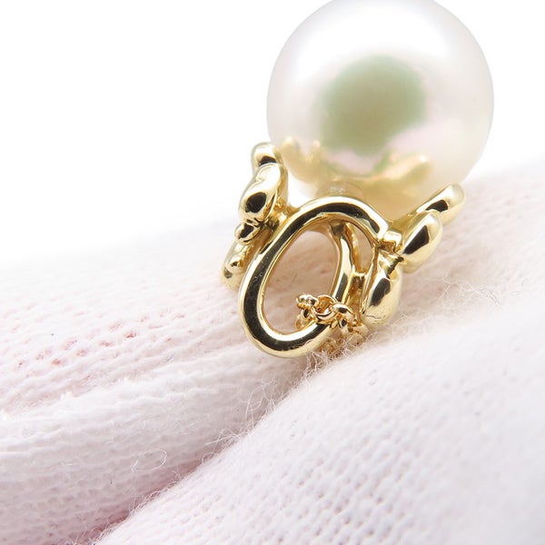 タサキ ネックレス フラワー バタフライ あこや真珠 パール K18YGイエローゴールド TASAKI ペンダント 花 蝶々