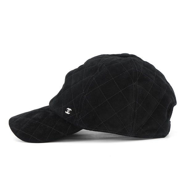 シャネル キャップ ココマーク スエード ステッチ AAB759 CHANEL 帽子 黒
