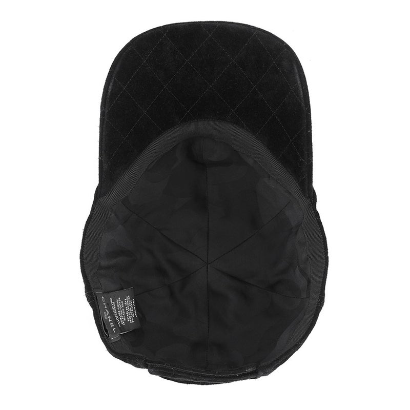 シャネル キャップ ココマーク スエード ステッチ AAB759 CHANEL 帽子 黒
