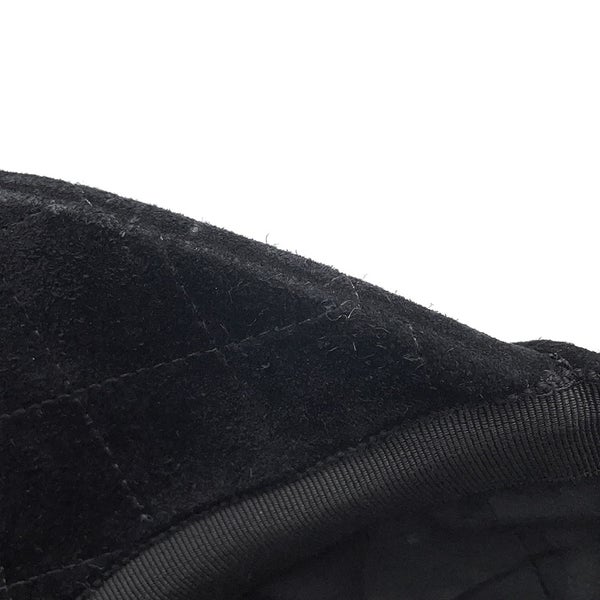 シャネル キャップ ココマーク スエード ステッチ AAB759 CHANEL 帽子 黒