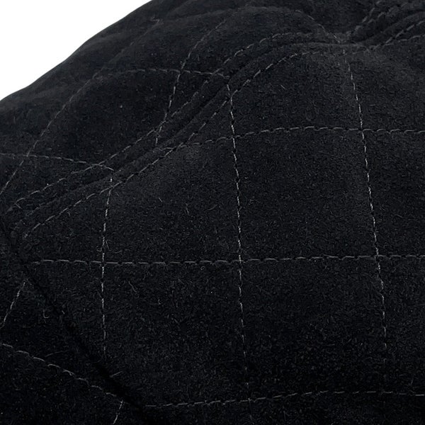 シャネル キャップ ココマーク スエード ステッチ AAB759 CHANEL 帽子 黒