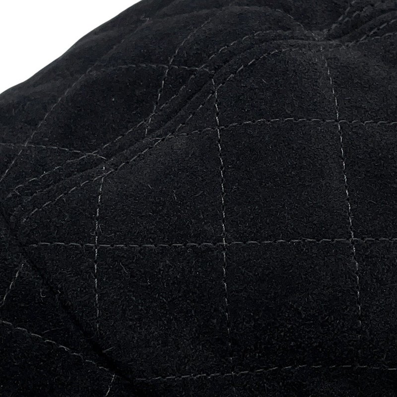 シャネル キャップ ココマーク スエード ステッチ AAB759 CHANEL 帽子 黒