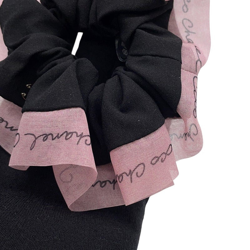 シャネル シュシュ ココマーク シルク CHANEL ヘアアクセサリー 黒