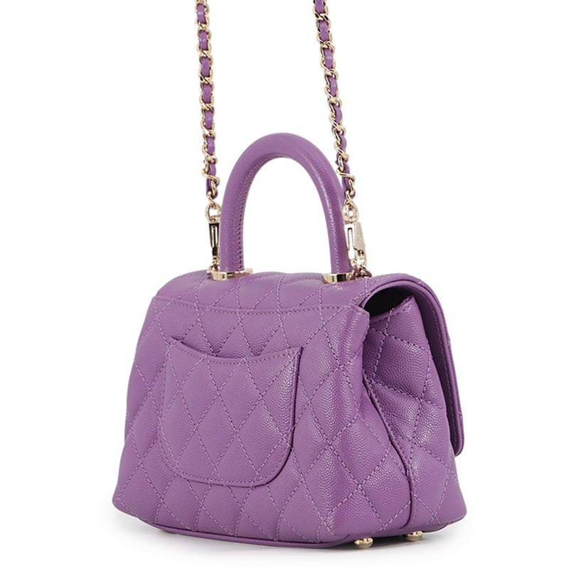シャネル ハンドバッグ ココマーク マトラッセ ココハンドル XXS キャビアスキン AS2215 2wayショルダー CHANEL