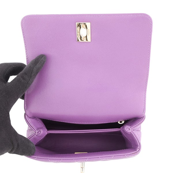 シャネル ハンドバッグ ココマーク マトラッセ ココハンドル XXS キャビアスキン AS2215 2wayショルダー CHANEL