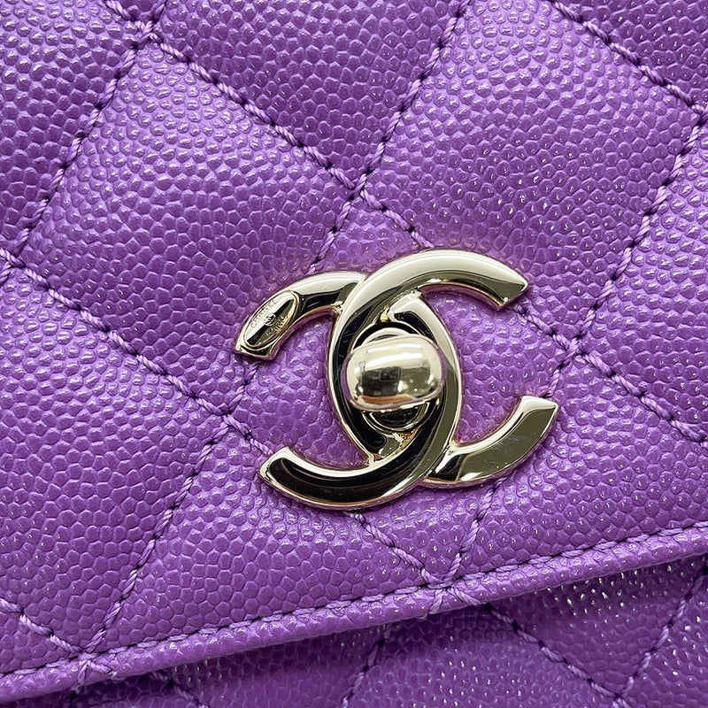 シャネル ハンドバッグ ココマーク マトラッセ ココハンドル XXS キャビアスキン AS2215 2wayショルダー CHANEL