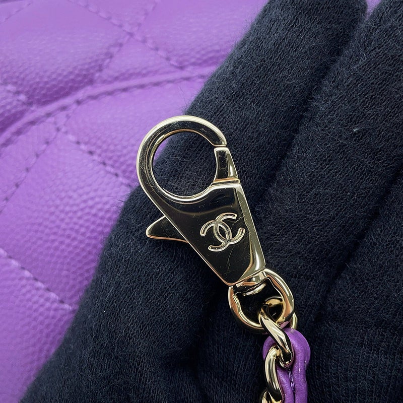 シャネル ハンドバッグ ココマーク マトラッセ ココハンドル XXS キャビアスキン AS2215 2wayショルダー CHANEL