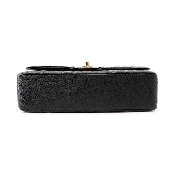 シャネル チェーンショルダーバッグ マトラッセ25 ココマーク キャビアスキン ダブルチェーン A01112 CHANEL 黒
