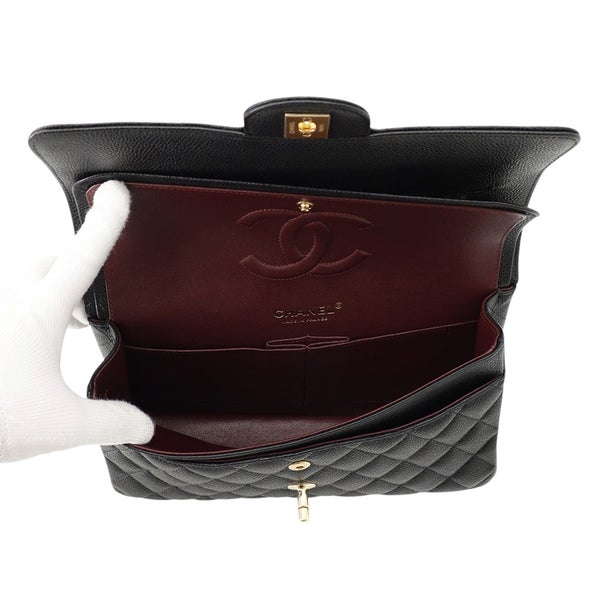 シャネル チェーンショルダーバッグ マトラッセ25 ココマーク キャビアスキン ダブルチェーン A01112 CHANEL 黒