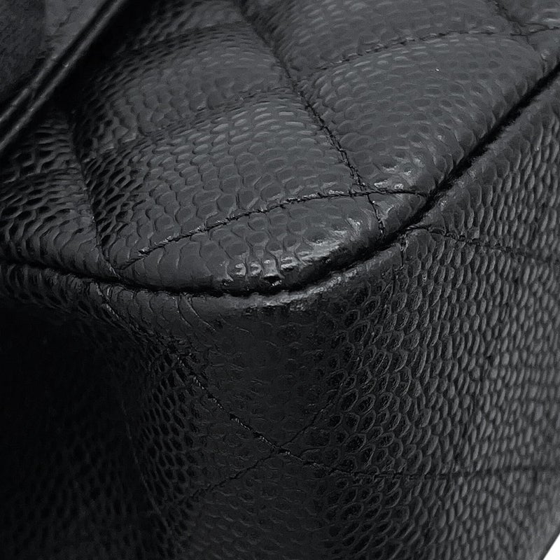 シャネル チェーンショルダーバッグ マトラッセ25 ココマーク キャビアスキン ダブルチェーン A01112 CHANEL 黒