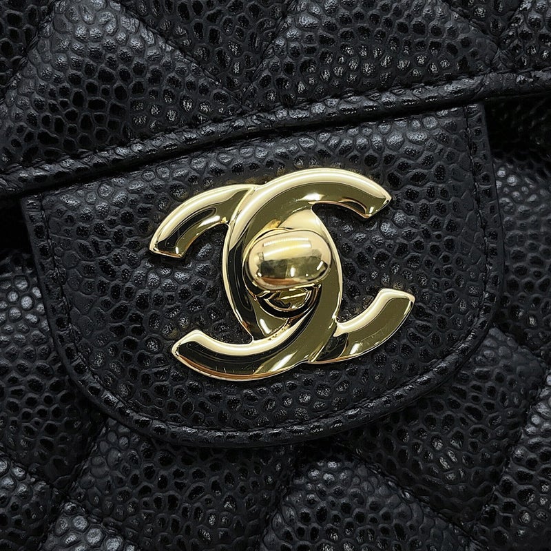 シャネル チェーンショルダーバッグ マトラッセ25 ココマーク キャビアスキン ダブルチェーン A01112 CHANEL 黒