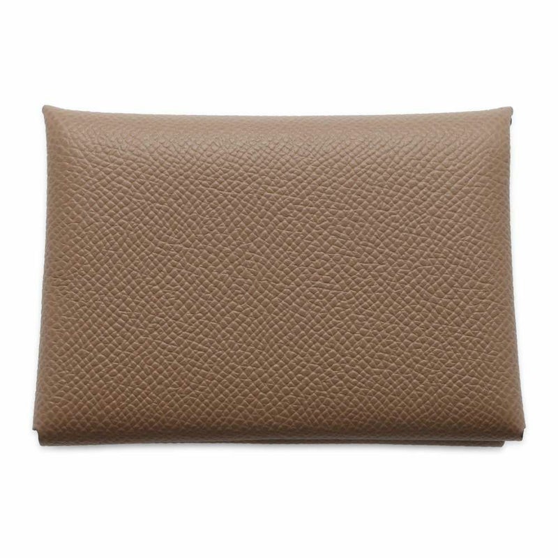 エルメス コインケース カルヴィ デュオ エトゥープ/シルバー金具 ヴォーエプソン W刻印 財布