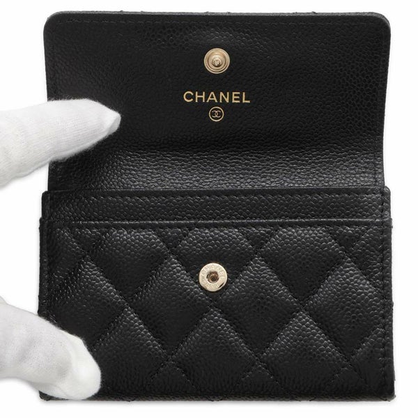 シャネル カードケース マトラッセ フラップ ココマーク キャビアスキン AP3978 CHANEL 黒