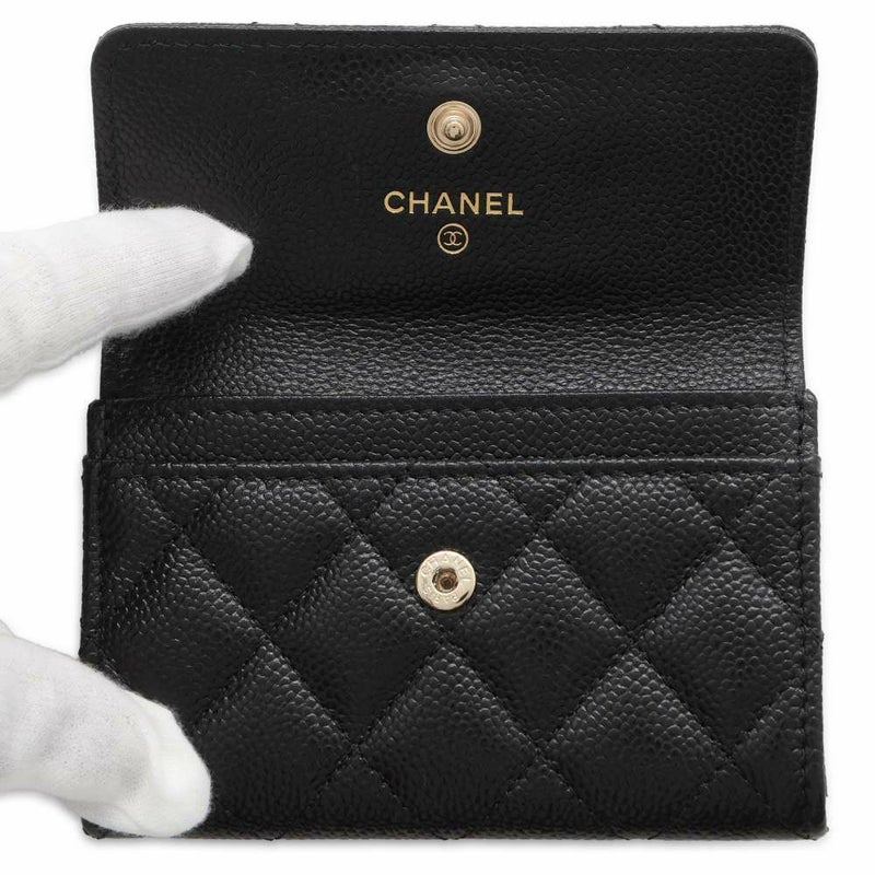 シャネル カードケース マトラッセ フラップ ココマーク キャビアスキン AP3978 CHANEL 黒