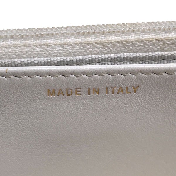 シャネル チェーンウォレット カメリア エンボス ココマーク キャビアスキン A47421 CHANEL 財布 白