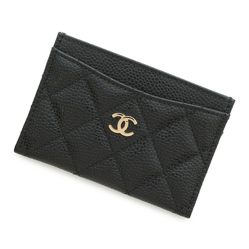 シャネル カードケース クラシック マトラッセ ココマーク キャビアスキン AP0213 CHANEL 定期入れ 名刺入れ パスケース 黒