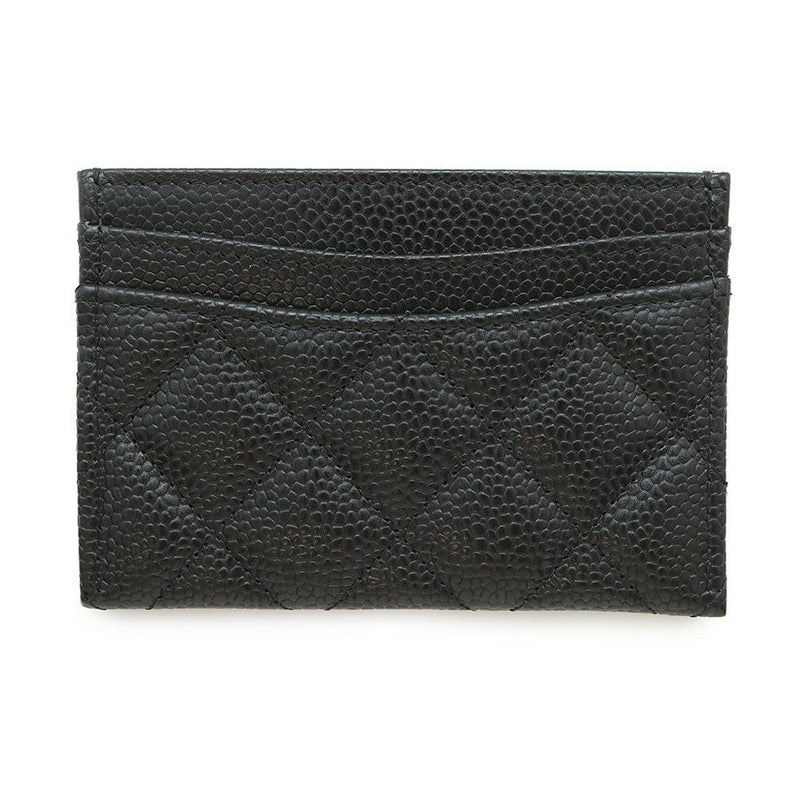シャネル カードケース クラシック マトラッセ ココマーク キャビアスキン AP0213 CHANEL 定期入れ 名刺入れ パスケース 黒