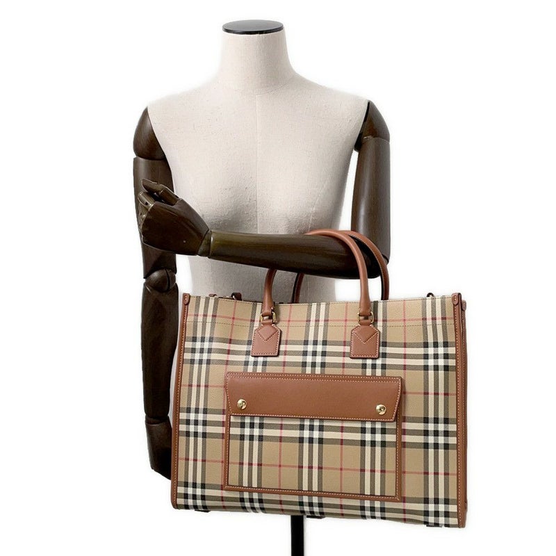 バーバリー トートバッグ フレヤトート ミディアム PVC/レザー 8097568 BURBERRY 2wayショルダーバッグ