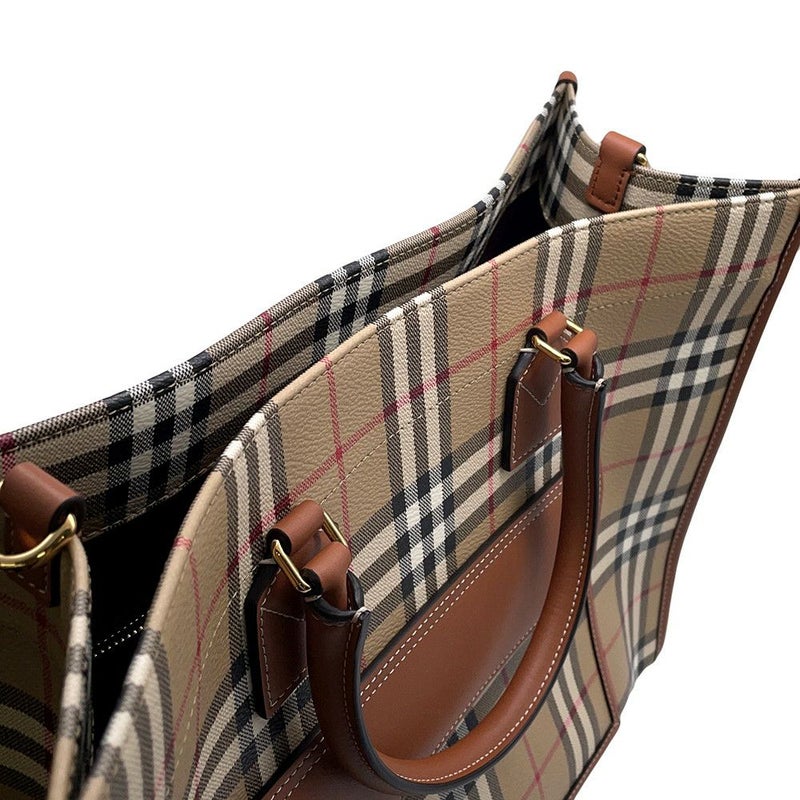 バーバリー トートバッグ フレヤトート ミディアム PVC/レザー 8097568 BURBERRY 2wayショルダーバッグ