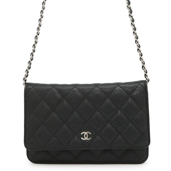 シャネル チェーンウォレット クラシック マトラッセ ココマーク キャビアスキン AP0250 CHANEL 財布 黒