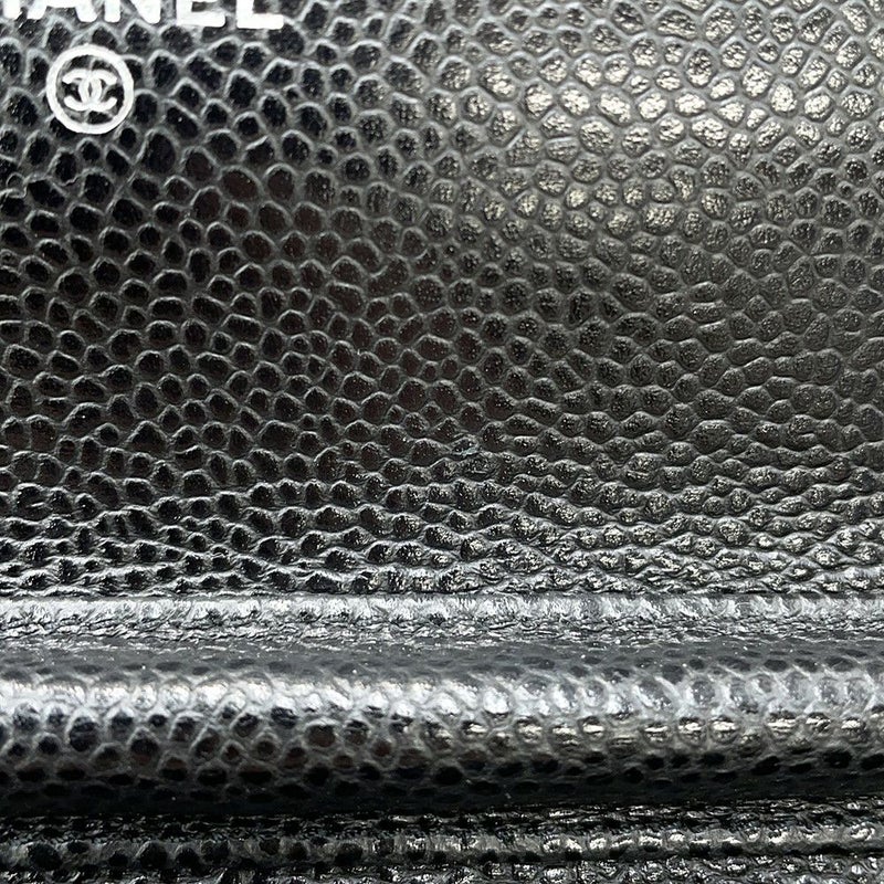 シャネル チェーンウォレット クラシック マトラッセ ココマーク キャビアスキン AP0250 CHANEL 財布 黒