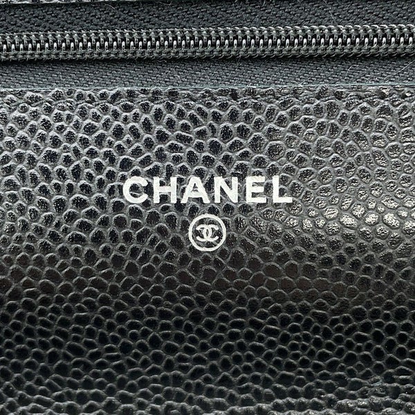 シャネル チェーンウォレット クラシック マトラッセ ココマーク キャビアスキン AP0250 CHANEL 財布 黒