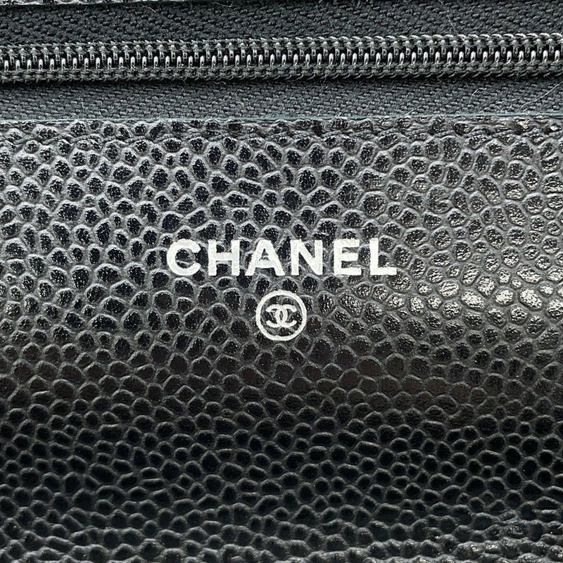 シャネル チェーンウォレット クラシック マトラッセ ココマーク キャビアスキン AP0250 CHANEL 財布 黒