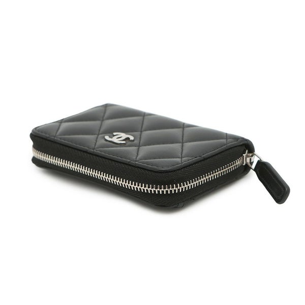 シャネル コインケース クラシック ジップコインパース マトラッセ ココマーク ラムスキン AP0216 CHANEL 財布 小銭入れ 黒