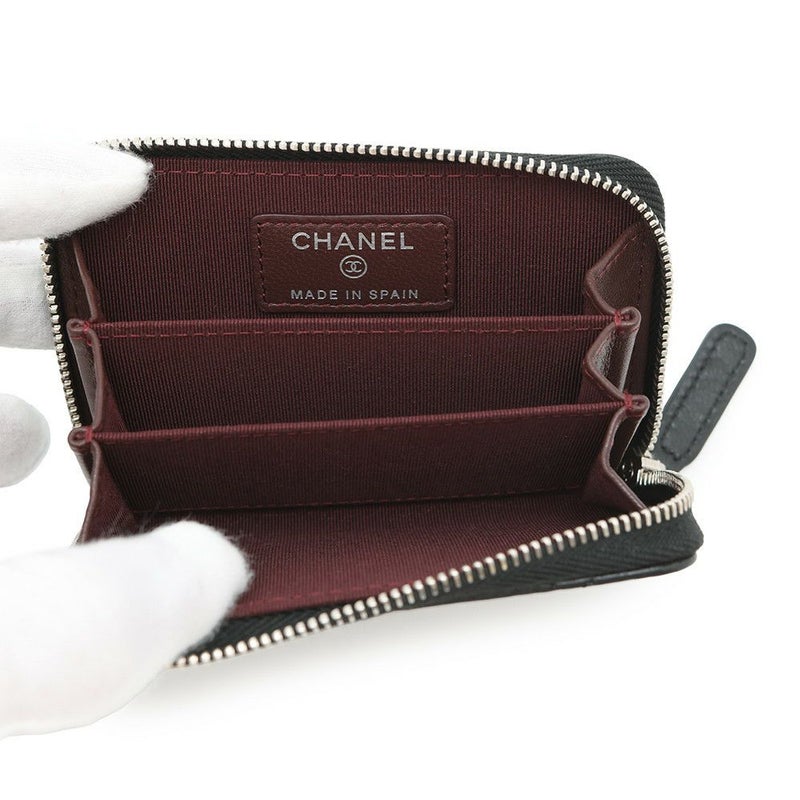 シャネル コインケース クラシック ジップコインパース マトラッセ ココマーク ラムスキン AP0216 CHANEL 財布 小銭入れ 黒