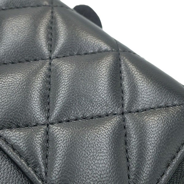シャネル コインケース クラシック ジップコインパース マトラッセ ココマーク ラムスキン AP0216 CHANEL 財布 小銭入れ 黒