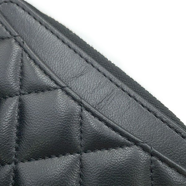 シャネル コインケース クラシック ジップコインパース マトラッセ ココマーク ラムスキン AP0216 CHANEL 財布 小銭入れ 黒