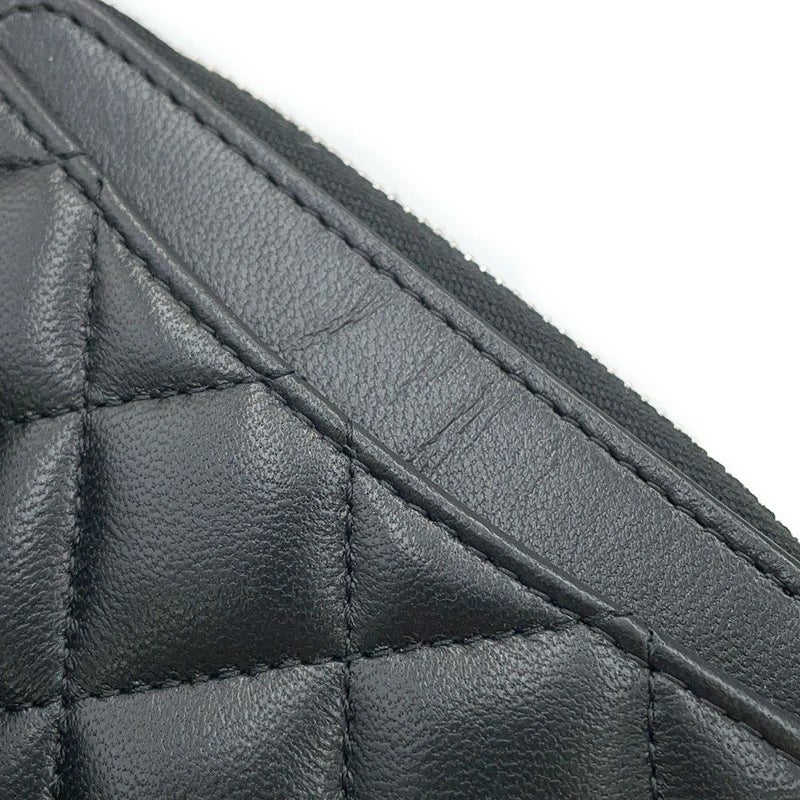 シャネル コインケース クラシック ジップコインパース マトラッセ ココマーク ラムスキン AP0216 CHANEL 財布 小銭入れ 黒