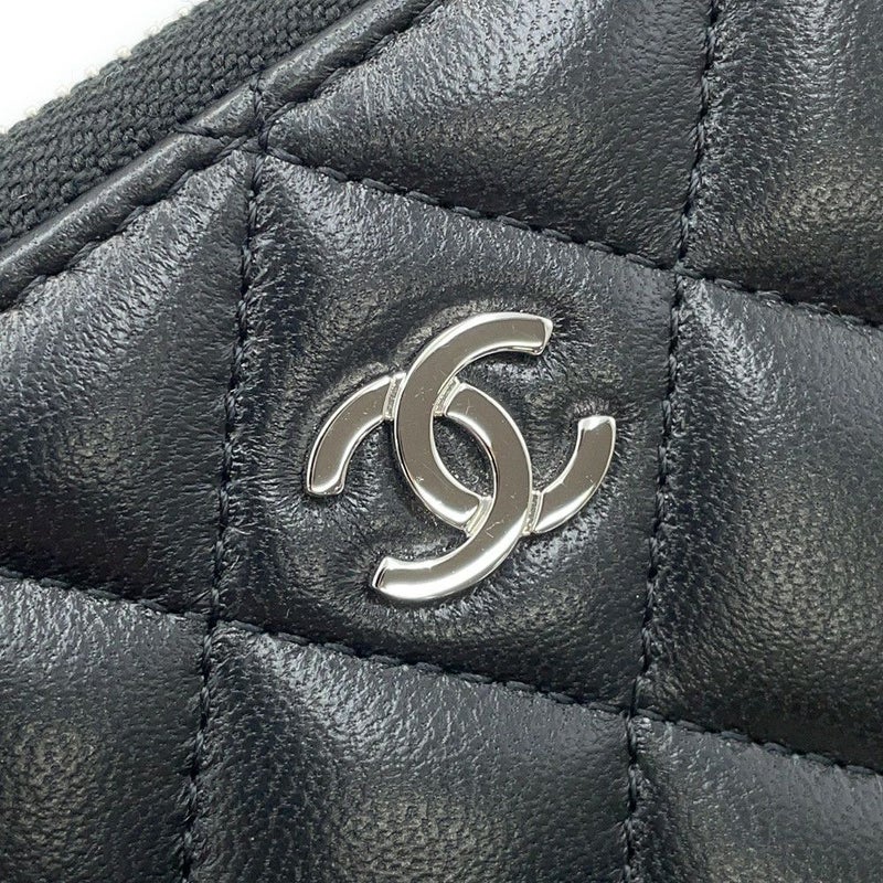 シャネル コインケース クラシック ジップコインパース マトラッセ ココマーク ラムスキン AP0216 CHANEL 財布 小銭入れ 黒