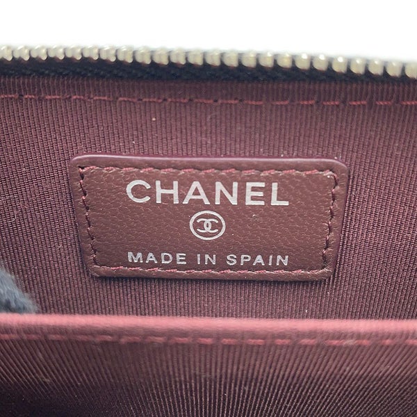 シャネル コインケース クラシック ジップコインパース マトラッセ ココマーク ラムスキン AP0216 CHANEL 財布 小銭入れ 黒