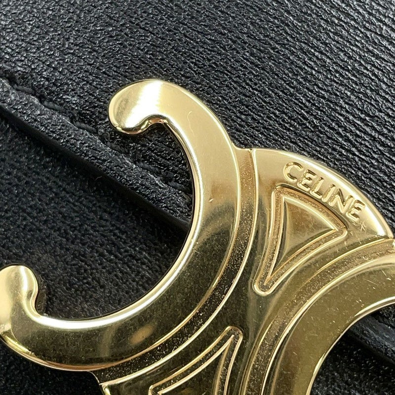 セリーヌ 三つ折り財布 トリオンフ スモール フラップウォレット 10D783 CELINE 黒