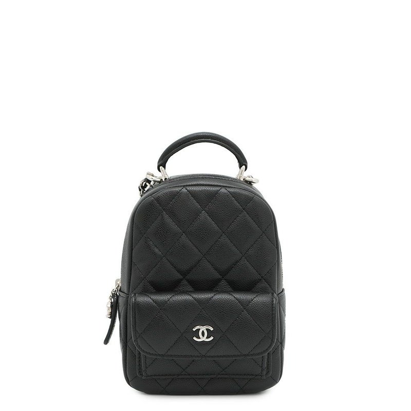 シャネル リュック マトラッセ ココマーク タイムレスクラシック ミニ キャビアスキン AP3753 バッグ バックパック 黒 2way