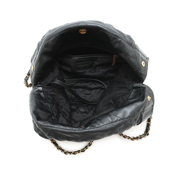 シャネル ハンドバッグ CHANEL 22 マトラッセ スモール シャイニーカーフ AS3260 ポーチ付き 黒